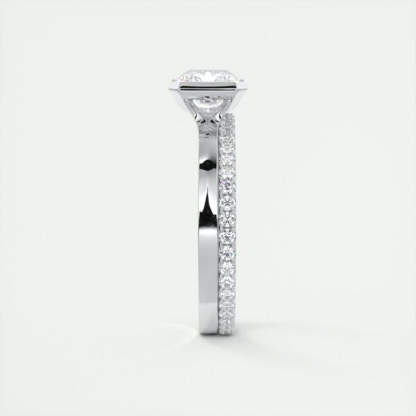 Emerald Cut Diamond Bezel Solitaire Ring - Image 12