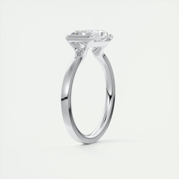 Emerald Cut Diamond Bezel Solitaire Ring - Image 13