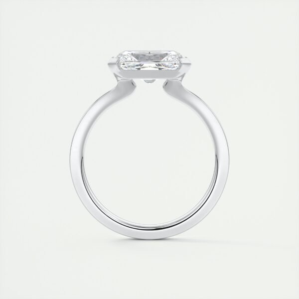 Emerald Cut Diamond Bezel Solitaire Ring - Image 14