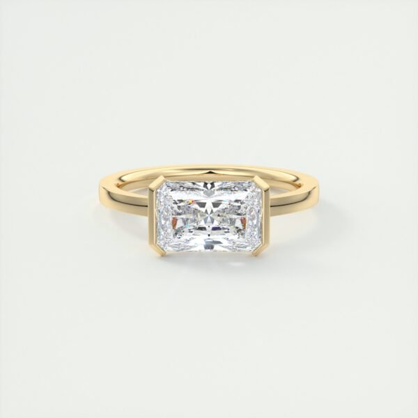 Emerald Cut Diamond Bezel Solitaire Ring - Image 16