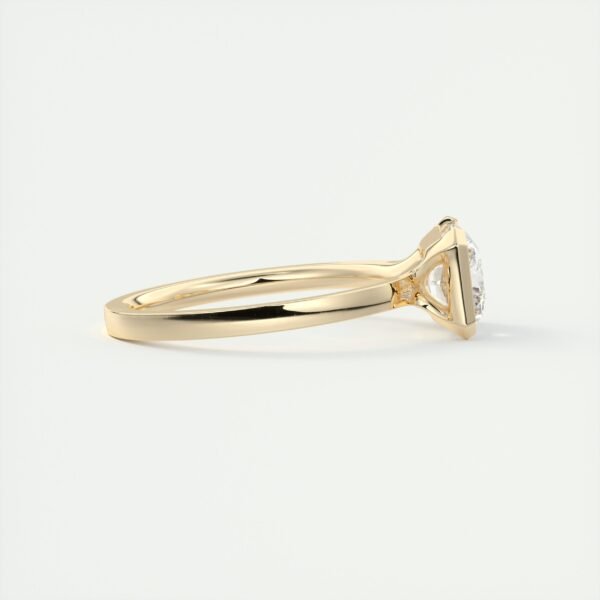 Emerald Cut Diamond Bezel Solitaire Ring - Image 18