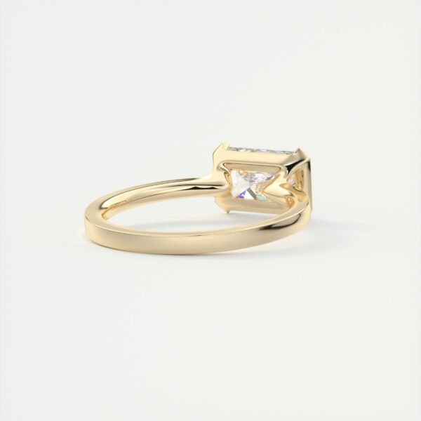 Emerald Cut Diamond Bezel Solitaire Ring - Image 20