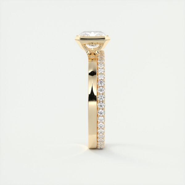 Emerald Cut Diamond Bezel Solitaire Ring - Image 21