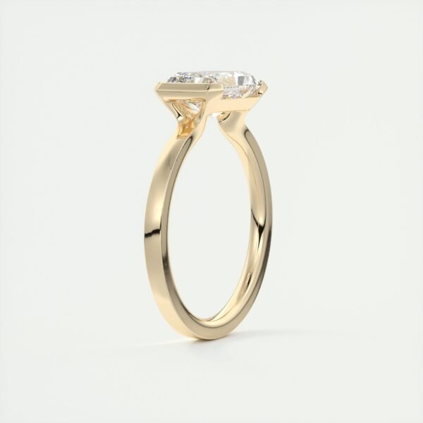 Emerald Cut Diamond Bezel Solitaire Ring - Image 24