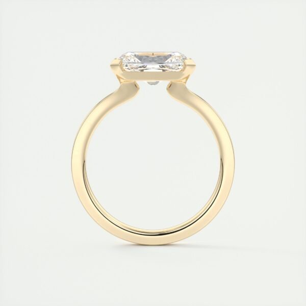 Emerald Cut Diamond Bezel Solitaire Ring - Image 26