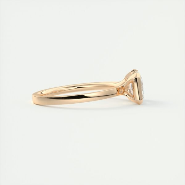 Emerald Cut Diamond Bezel Solitaire Ring - Image 2