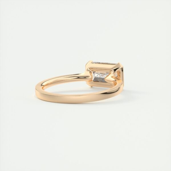 Emerald Cut Diamond Bezel Solitaire Ring - Image 3