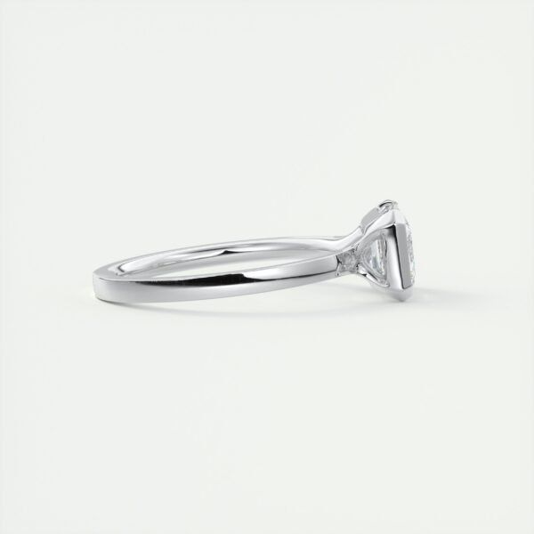 Emerald Cut Diamond Bezel Solitaire Ring - Image 8