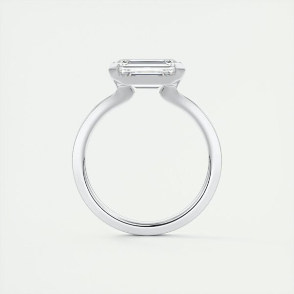 Emerald Cut Diamond Bezel Solitaire Ring - Image 10