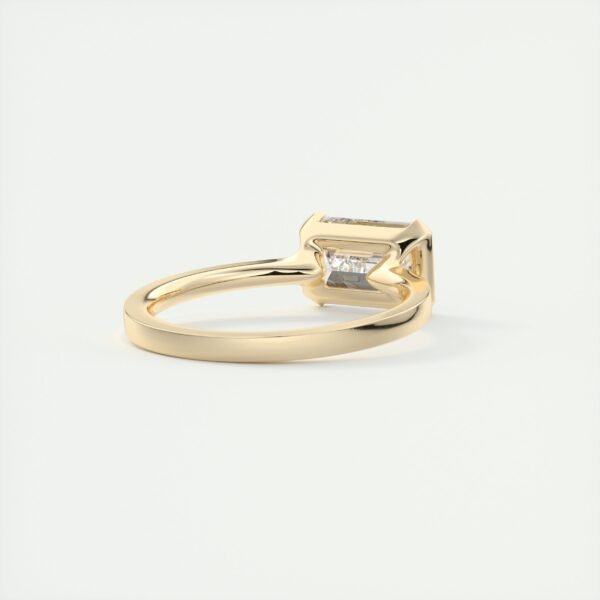 Emerald Cut Diamond Bezel Solitaire Ring - Image 15