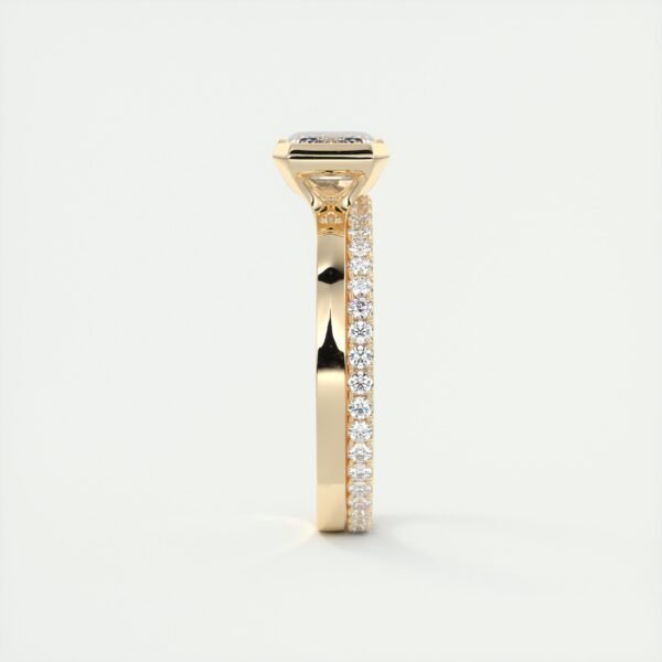 Emerald Cut Diamond Bezel Solitaire Ring - Image 16