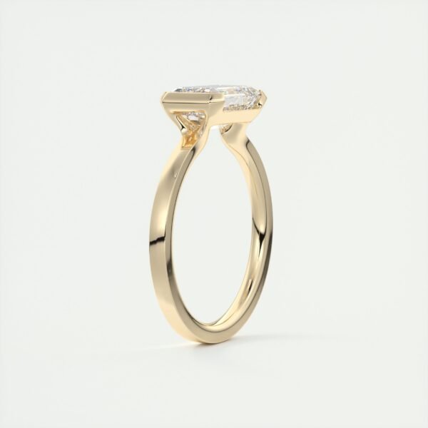 Emerald Cut Diamond Bezel Solitaire Ring - Image 17