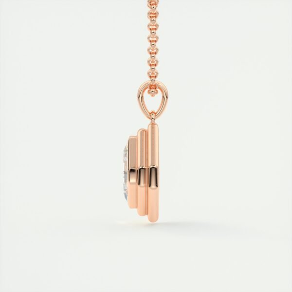 Geometric Emerald Cut Diamond Pendant - Image 4