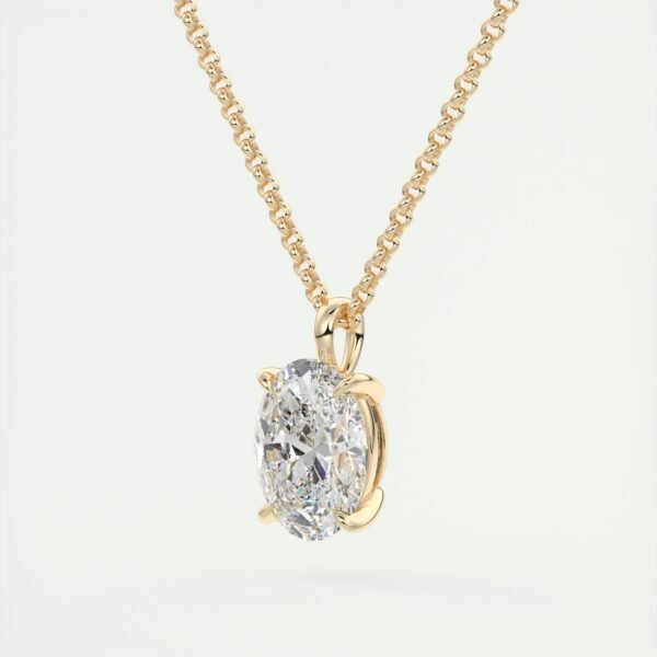 Classic Oval Diamond Solitaire Pendant - Image 13