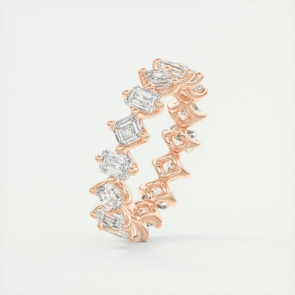 Vintage-Inspired Emerald Cut Diamond Eternity Band - Image 2