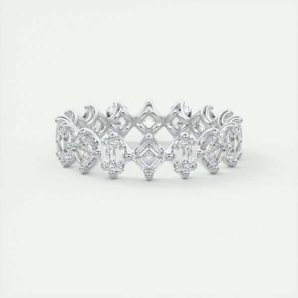 Vintage-Inspired Emerald Cut Diamond Eternity Band - Image 3