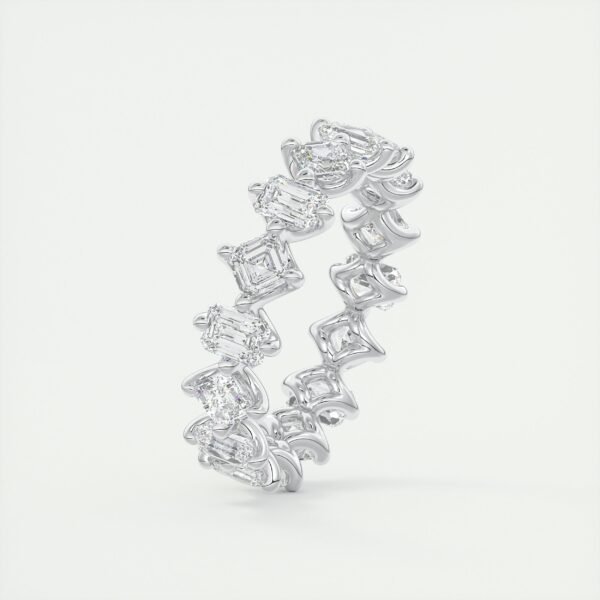 Vintage-Inspired Emerald Cut Diamond Eternity Band - Image 4