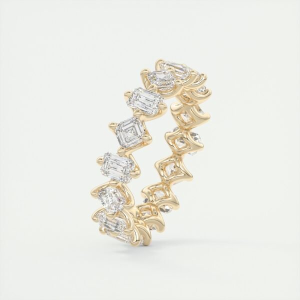 Vintage-Inspired Emerald Cut Diamond Eternity Band - Image 6