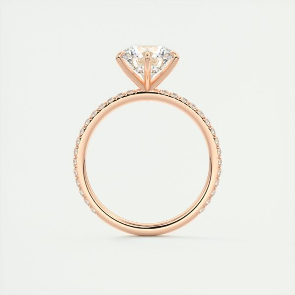Solitaire Diamond Engagement Ring with Micro-Pave Band - Image 5