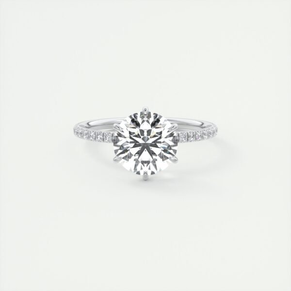 Solitaire Diamond Engagement Ring with Micro-Pave Band - Image 8