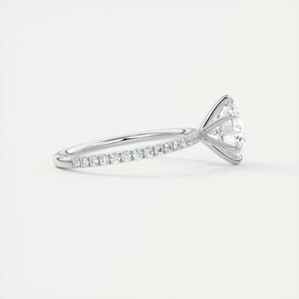 Solitaire Diamond Engagement Ring with Micro-Pave Band - Image 10