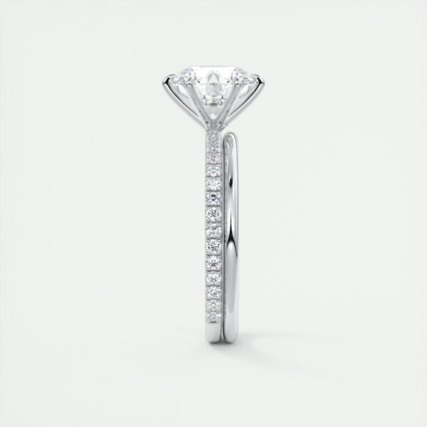 Solitaire Diamond Engagement Ring with Micro-Pave Band - Image 13