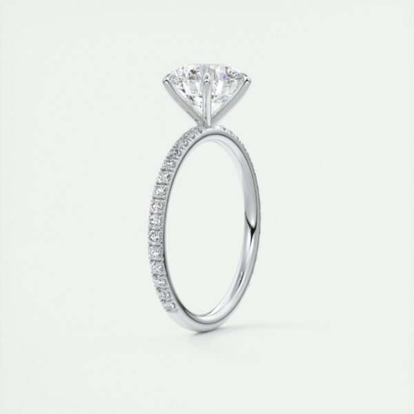 Solitaire Diamond Engagement Ring with Micro-Pave Band - Image 16