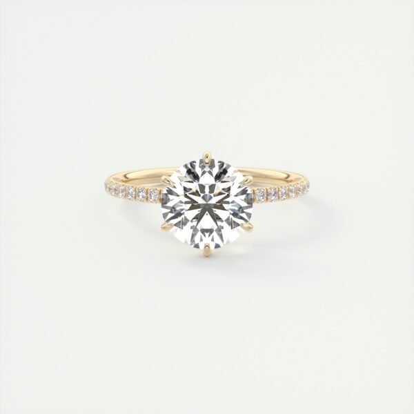 Solitaire Diamond Engagement Ring with Micro-Pave Band - Image 21