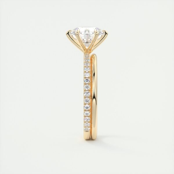 Solitaire Diamond Engagement Ring with Micro-Pave Band - Image 24