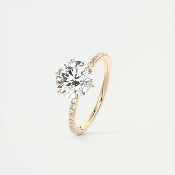 Solitaire Diamond Engagement Ring with Micro-Pave Band - Image 26