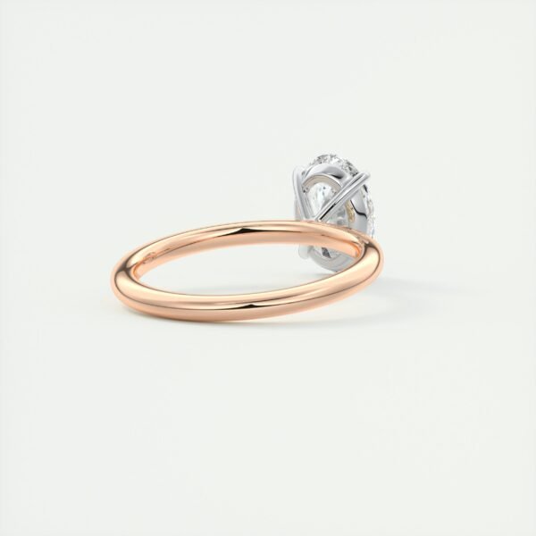 Oval Diamond Solitaire Ring with Micro-Pave Halo - Image 3
