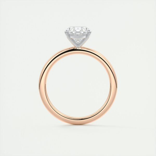 Oval Diamond Solitaire Ring with Micro-Pave Halo - Image 6