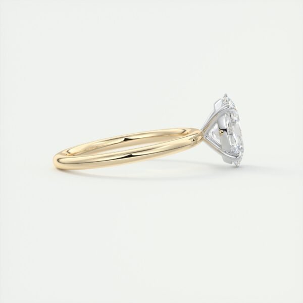 Oval Diamond Solitaire Ring with Micro-Pave Halo - Image 9