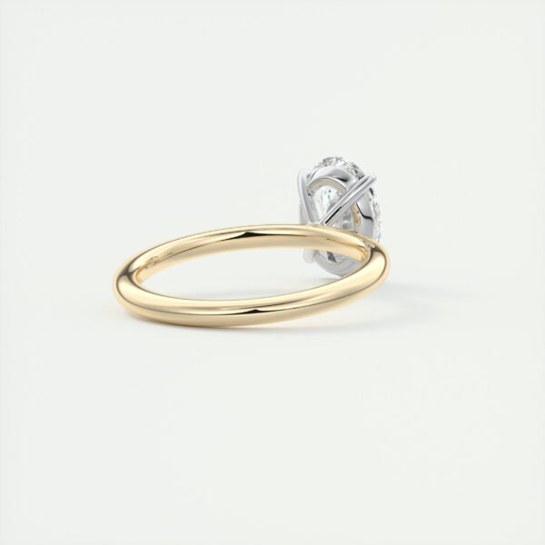 Oval Diamond Solitaire Ring with Micro-Pave Halo - Image 10