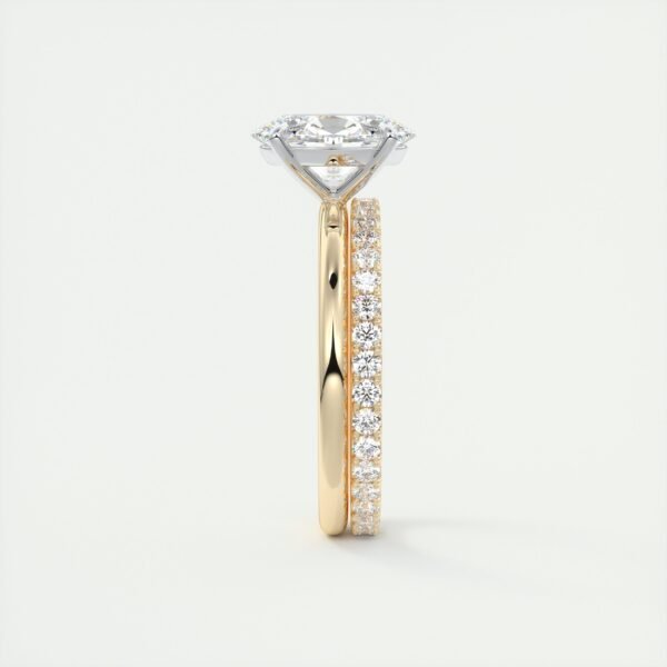 Oval Diamond Solitaire Ring with Micro-Pave Halo - Image 11