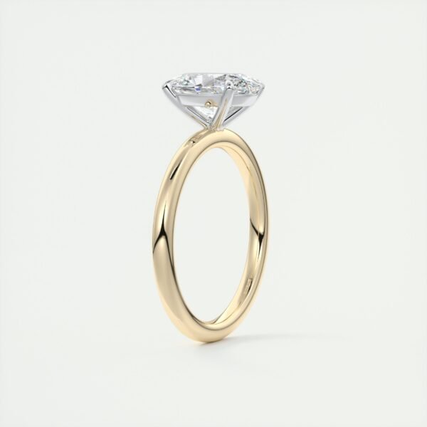 Oval Diamond Solitaire Ring with Micro-Pave Halo - Image 12