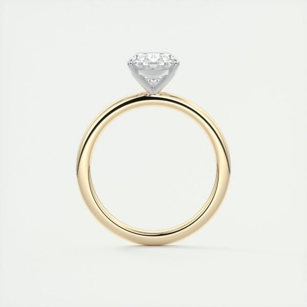 Oval Diamond Solitaire Ring with Micro-Pave Halo - Image 13