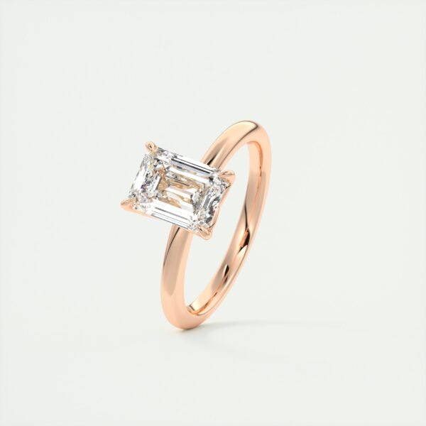 Emerald Cut Diamond Solitaire Ring - Image 7