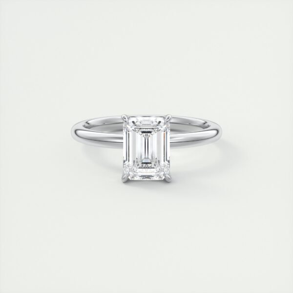 Emerald Cut Diamond Solitaire Ring - Image 8