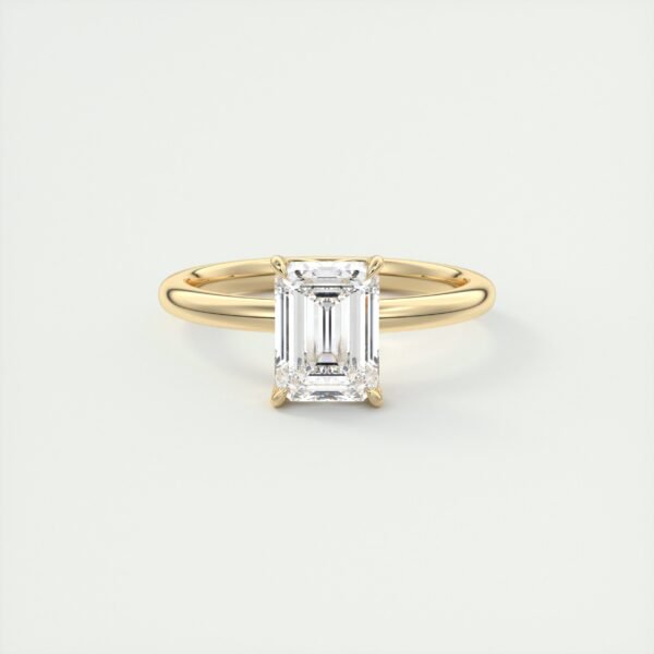Emerald Cut Diamond Solitaire Ring - Image 14