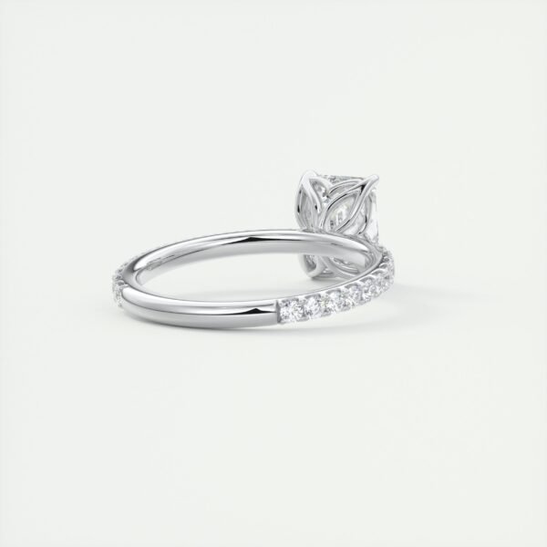 Emerald Cut Diamond Solitaire Ring with Micro-Pave Band - Image 12