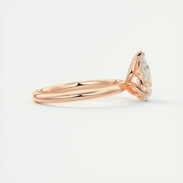 Pear-Shaped Diamond Solitaire Ring with Side Diamonds - Image 2