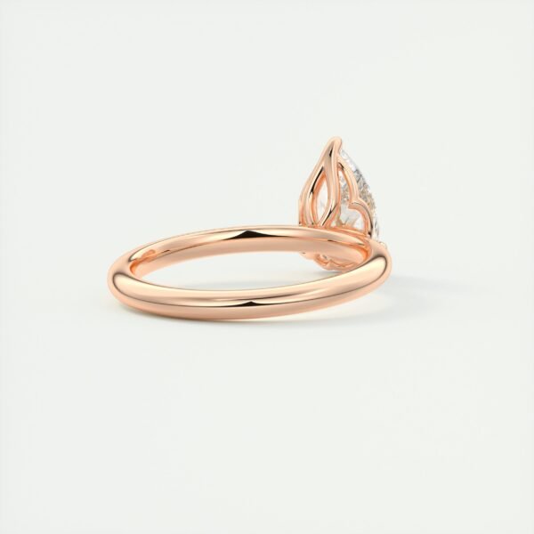 Pear-Shaped Diamond Solitaire Ring with Side Diamonds - Image 3