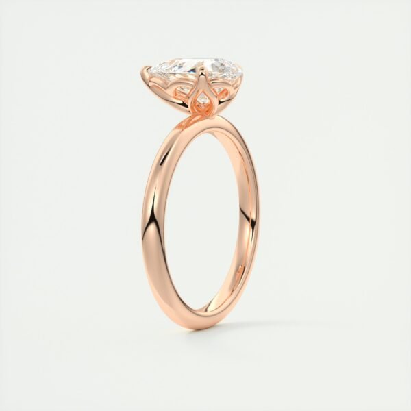 Pear-Shaped Diamond Solitaire Ring with Side Diamonds - Image 5