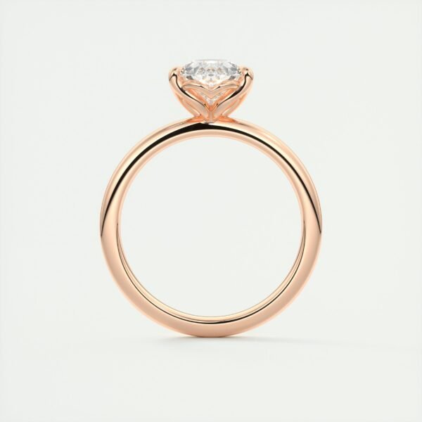 Pear-Shaped Diamond Solitaire Ring with Side Diamonds - Image 6