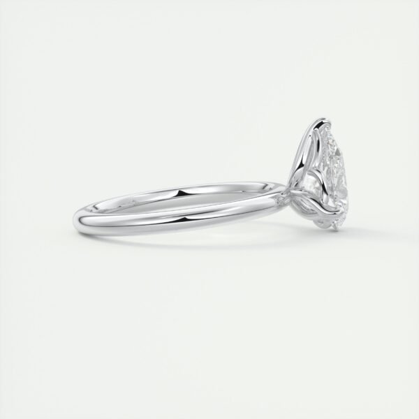 Pear-Shaped Diamond Solitaire Ring with Side Diamonds - Image 9