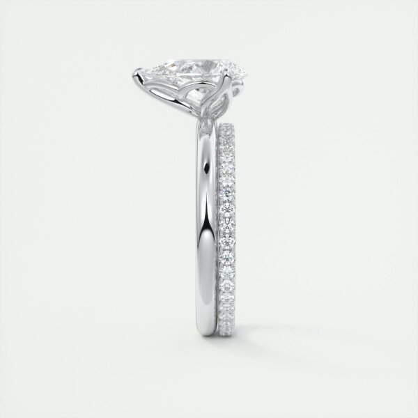 Pear-Shaped Diamond Solitaire Ring with Side Diamonds - Image 11