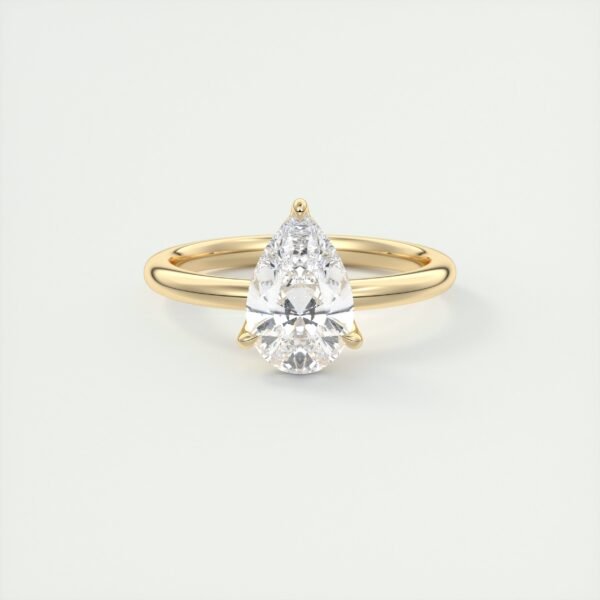 Pear-Shaped Diamond Solitaire Ring with Side Diamonds - Image 16