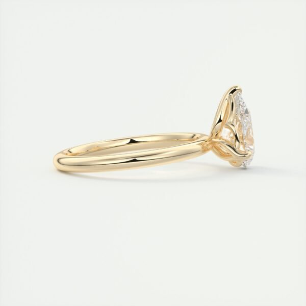 Pear-Shaped Diamond Solitaire Ring with Side Diamonds - Image 18