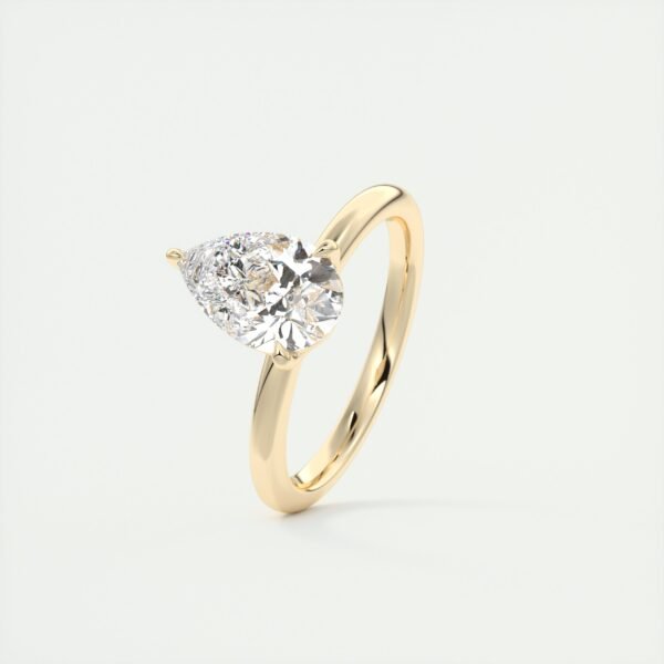 Pear-Shaped Diamond Solitaire Ring with Side Diamonds - Image 28